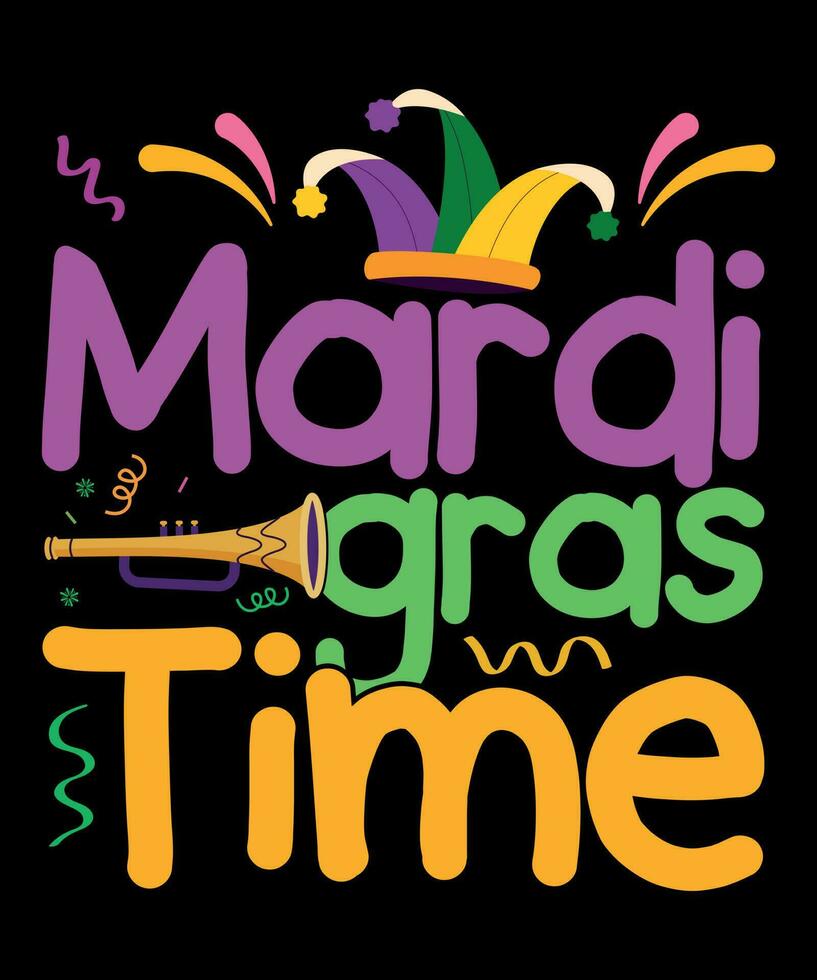 mardi gras hora camiseta vector