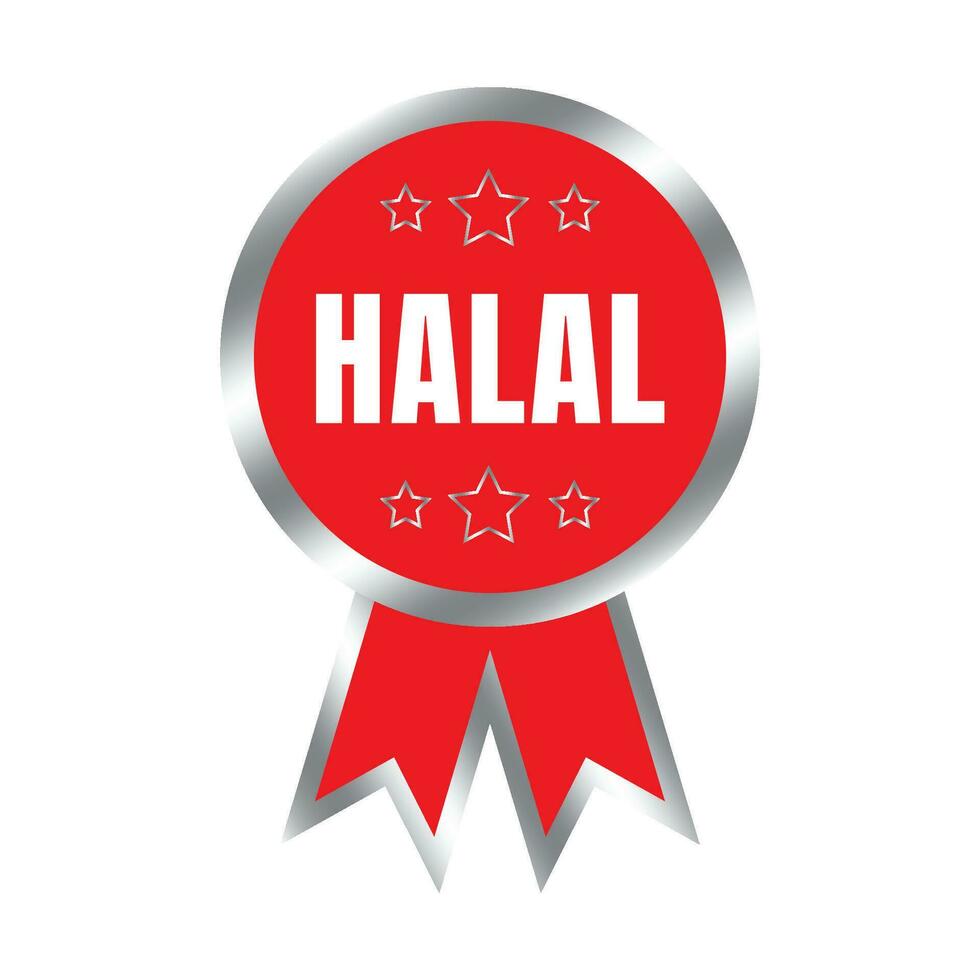 Certified halal food badge stamp, halal food and drink label, Certified halal food badge symbol vector