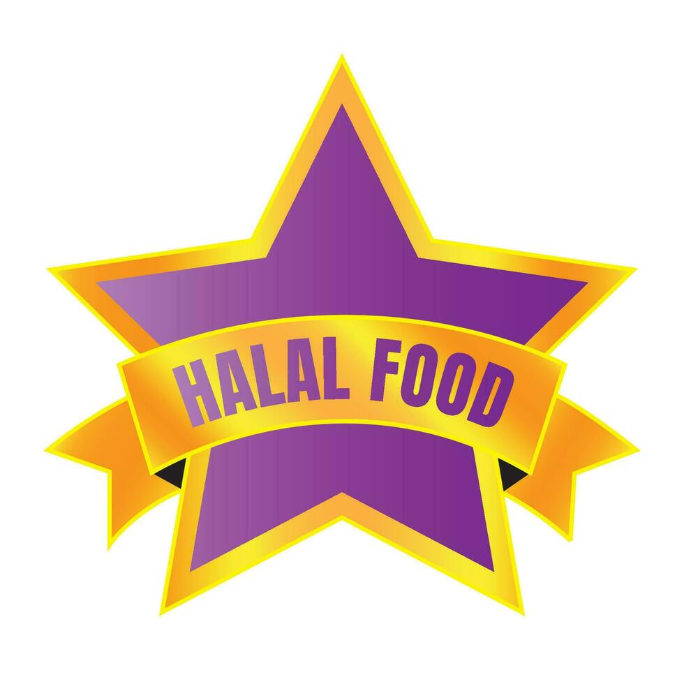 Halal food certified badge stamp, Authorized halal drink and food product label, Approved halal sign stamp vector