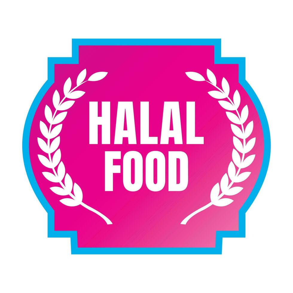 Halal food certified badge stamp, Authorized halal drink and food product label, Approved halal sign stamp vector