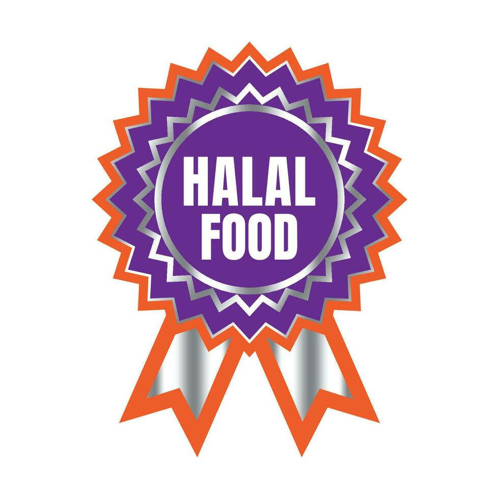 Halal food certified badge stamp, Authorized halal drink and food product label, Approved halal sign stamp vector