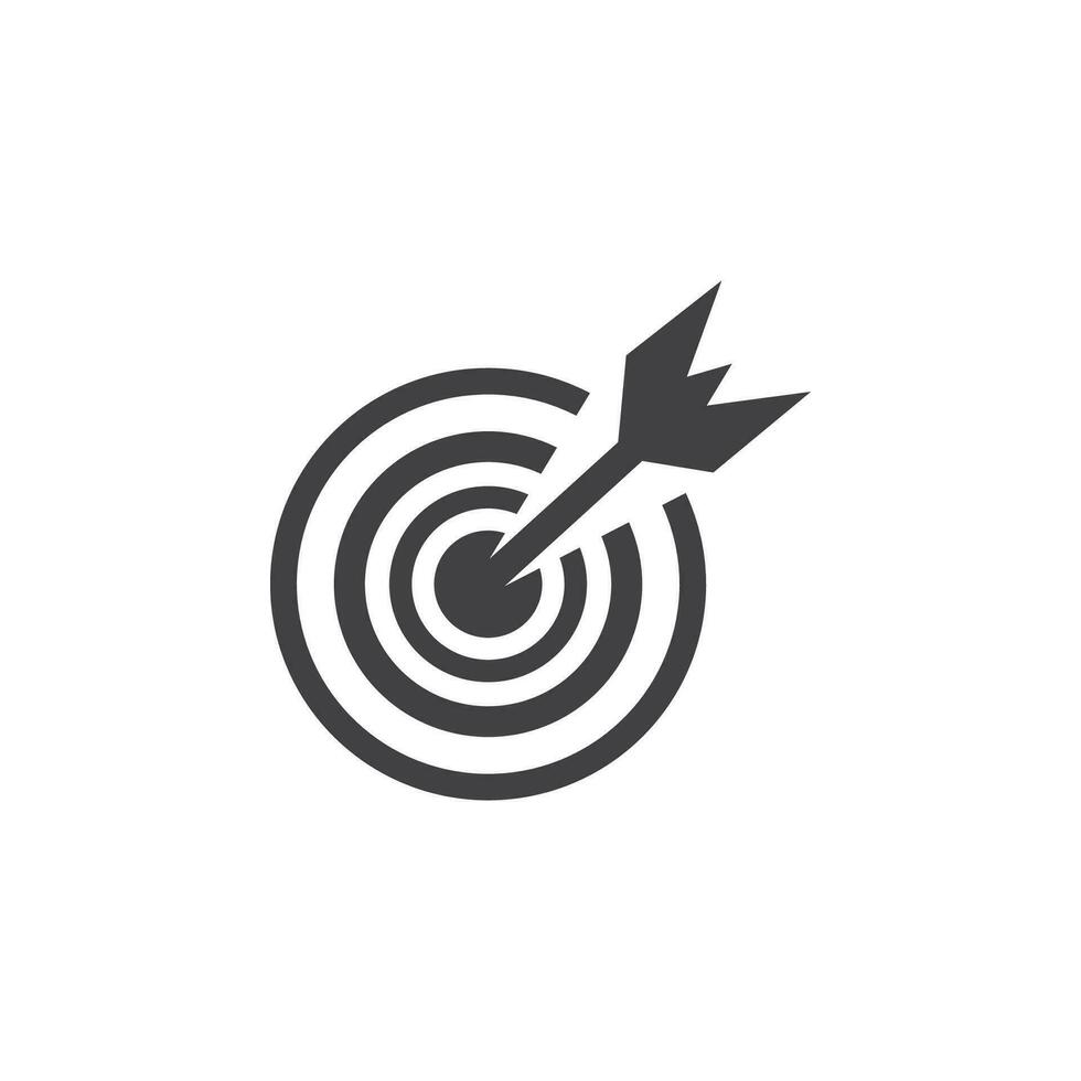 Target icon in flat style. Aim vector illustration on white isolated background. Archery business concept.