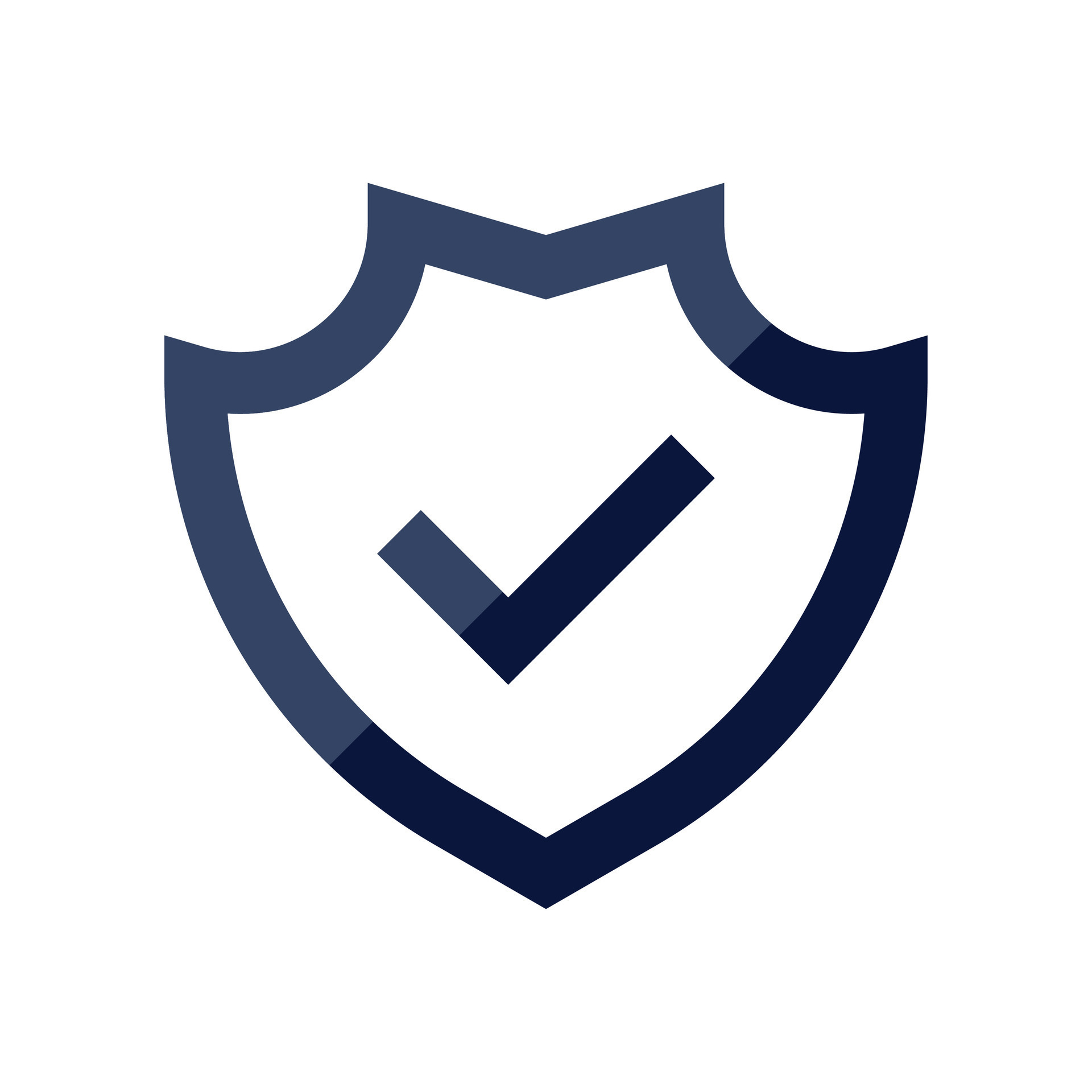 Shield Crest Vector Icon, Shield Check Mark Sign, Approved Protection