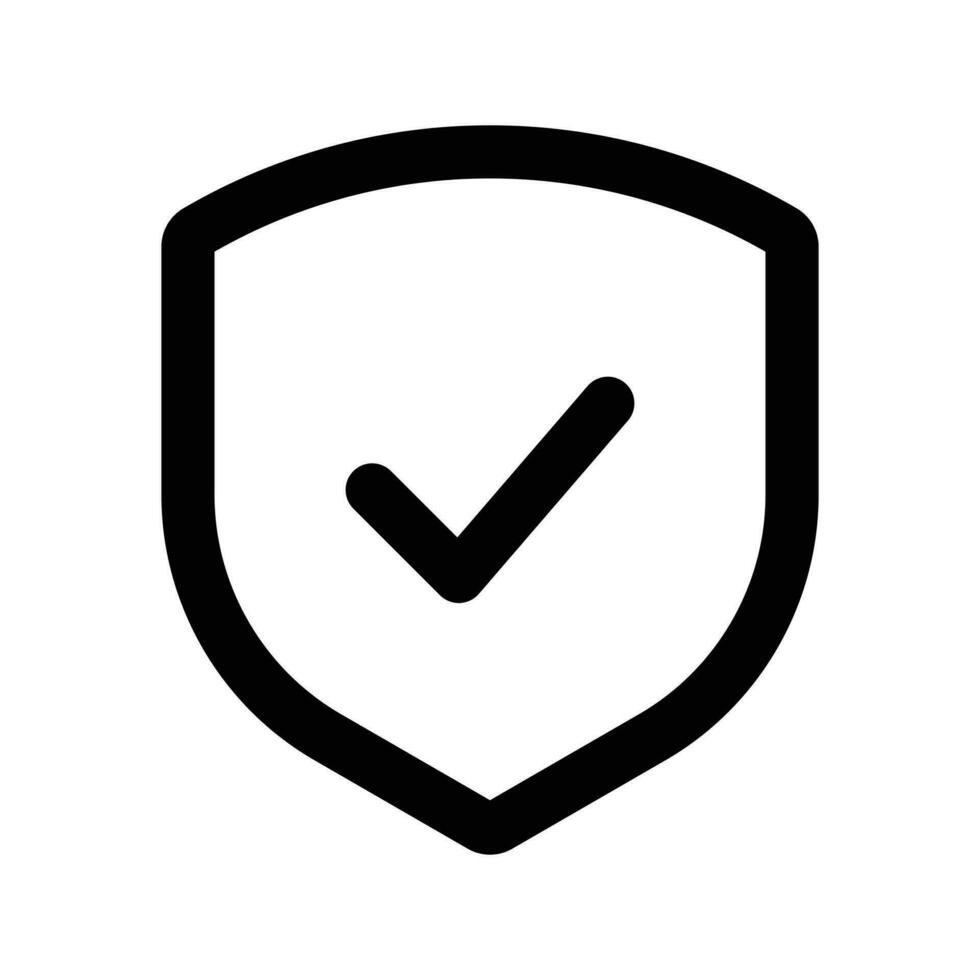 Shield Crest Vector Icon, Shield Check Mark Sign, Approved Protection
