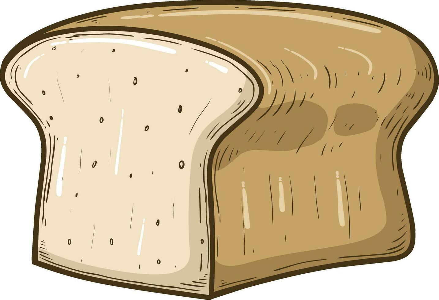 cartoon of bread isolated on white vector