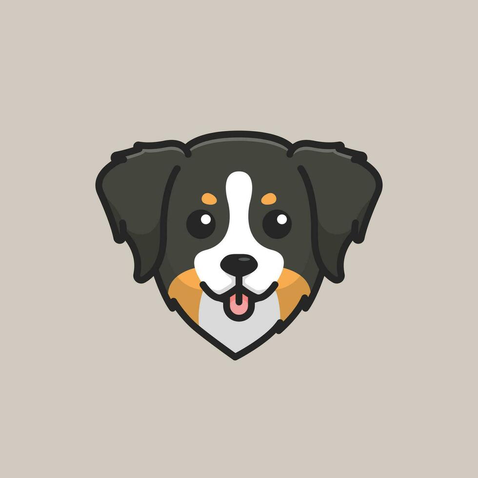 Cute avatar bernese mountain head simple cartoon vector illustration dog breeds nature concept icon isolated