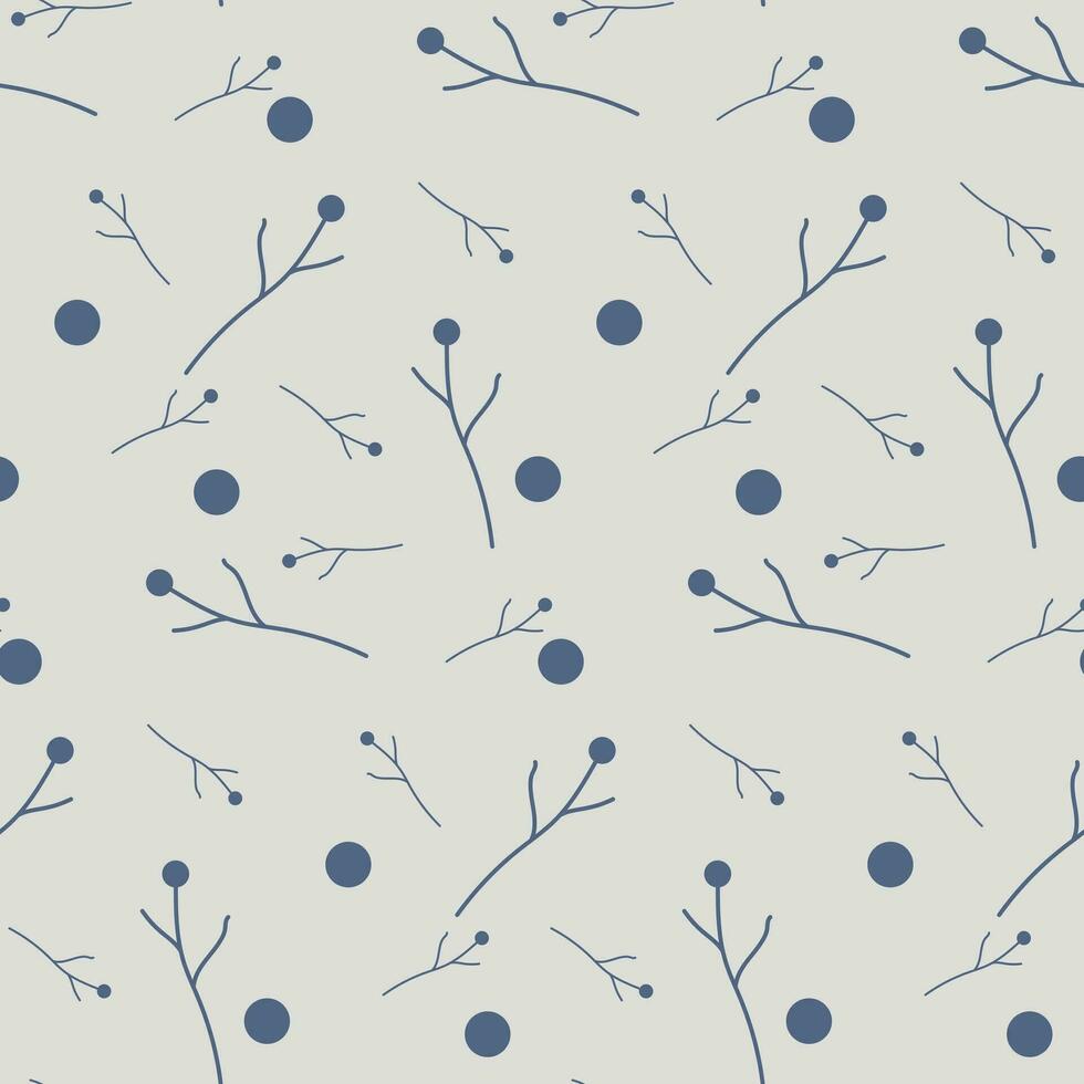 vector pattern. twigs in scandinavian style. pastel colors.