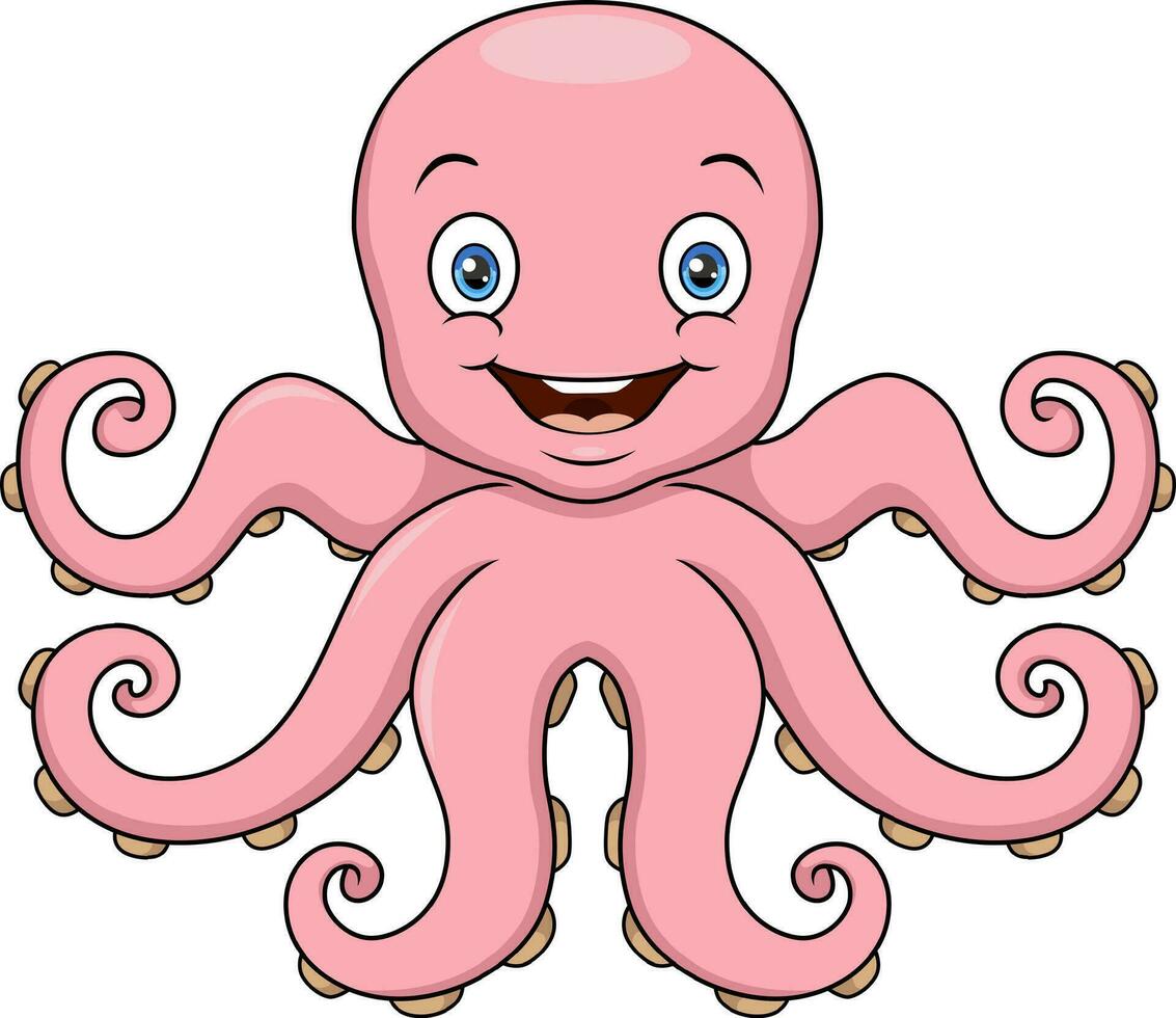 linda pulpo en blanco antecedentes vector