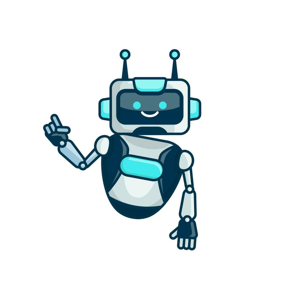 Robot character pose vector illustration. Robot mascot character design