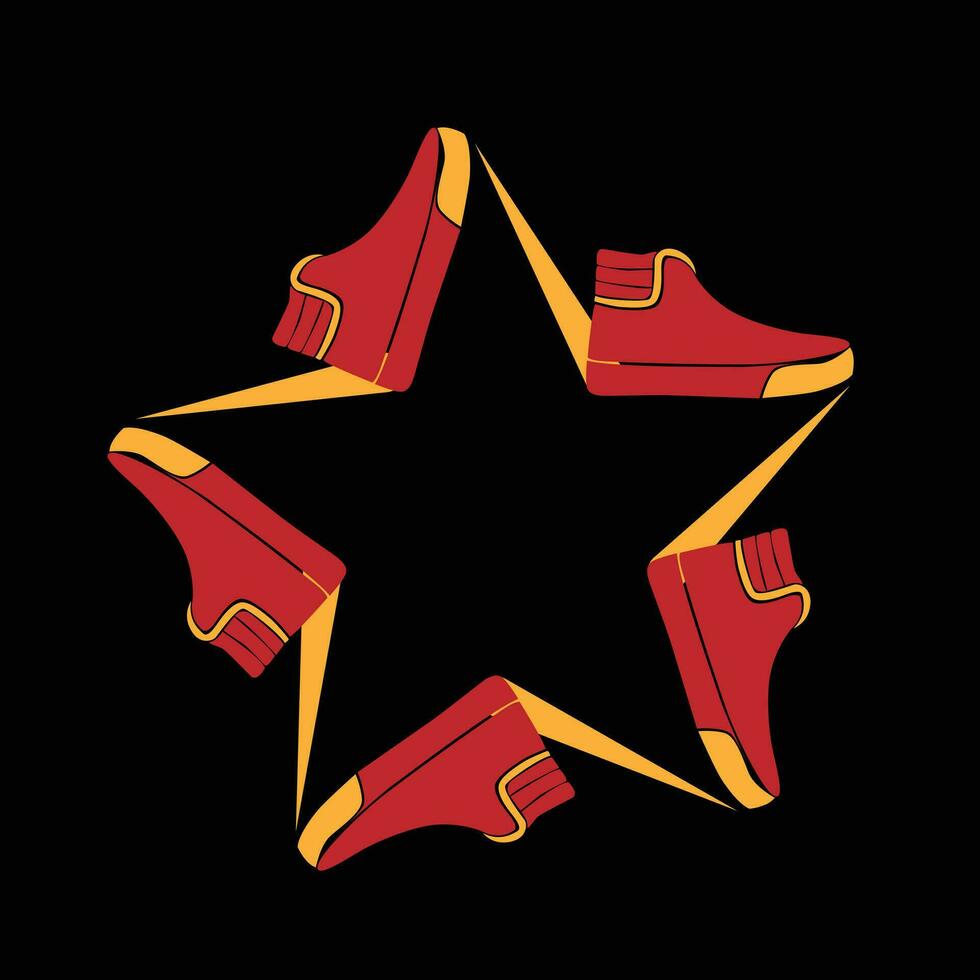 sencillo estrella y Zapatos logo vector