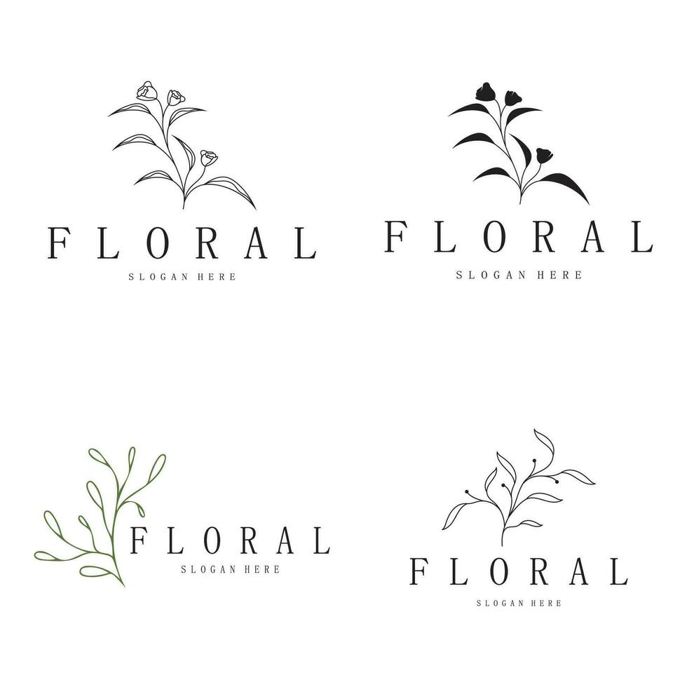 elegante floral y hoja marco. delicado botánico vector ilustración para etiquetas, balnearios, corporativo identidad, y Boda invitaciones