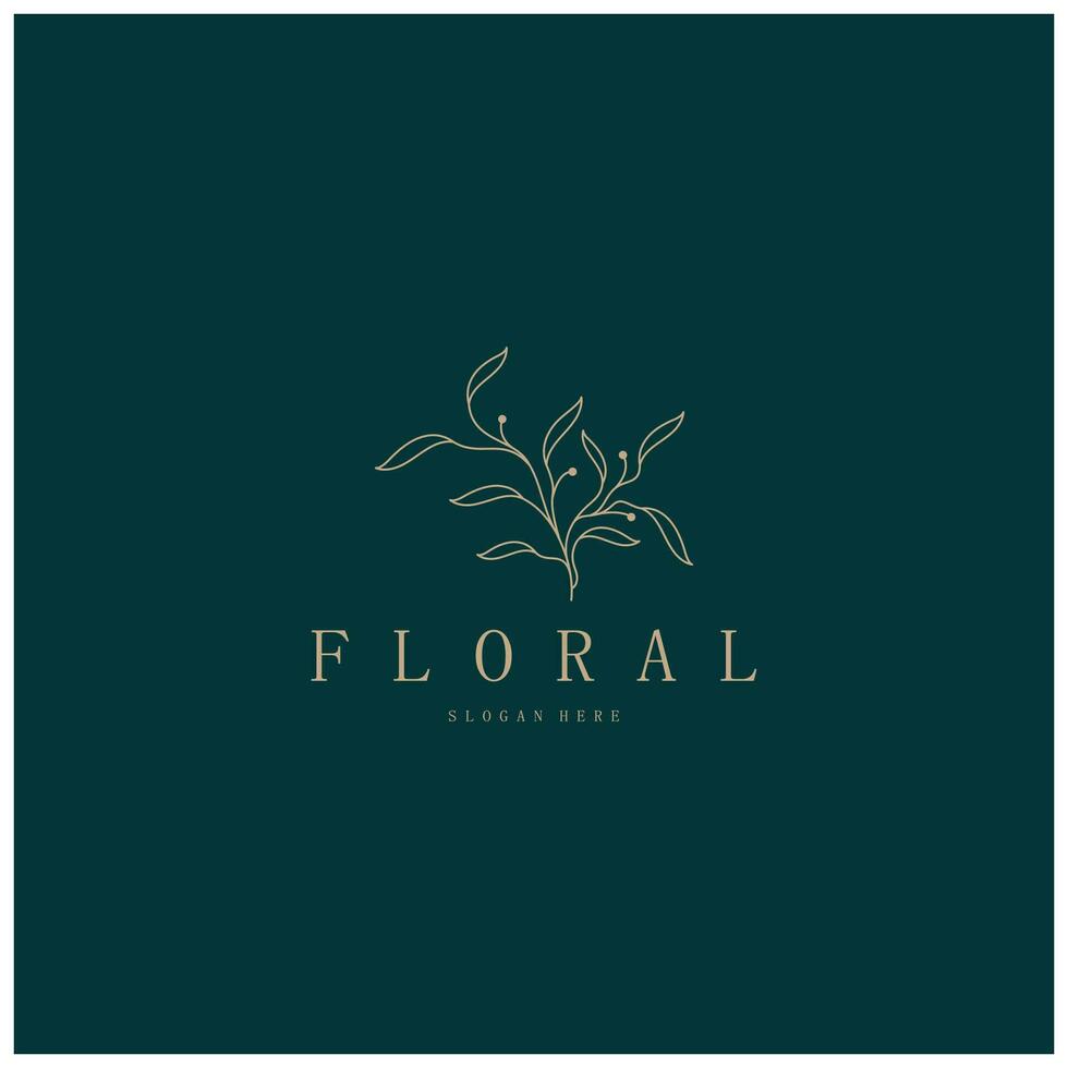 elegante floral y hoja marco. delicado botánico vector ilustración para etiquetas, balnearios, corporativo identidad, y Boda invitaciones