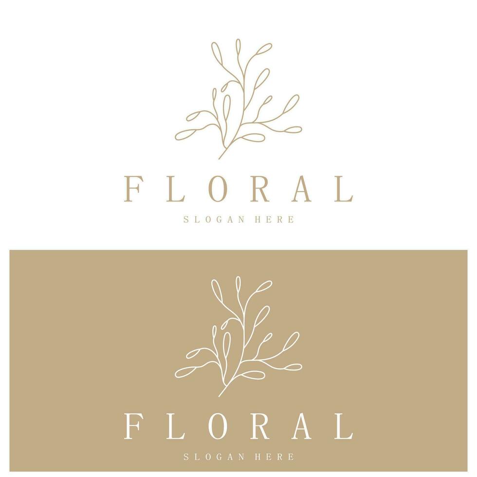 Elegant floral and leaf frame. Delicate botanical vector illustration for labels, spas, corporate identity, and wedding invitations