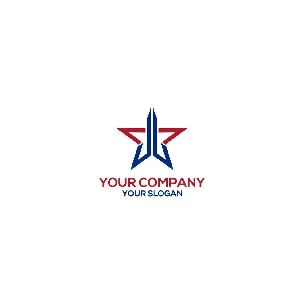 JJ star logo design vector