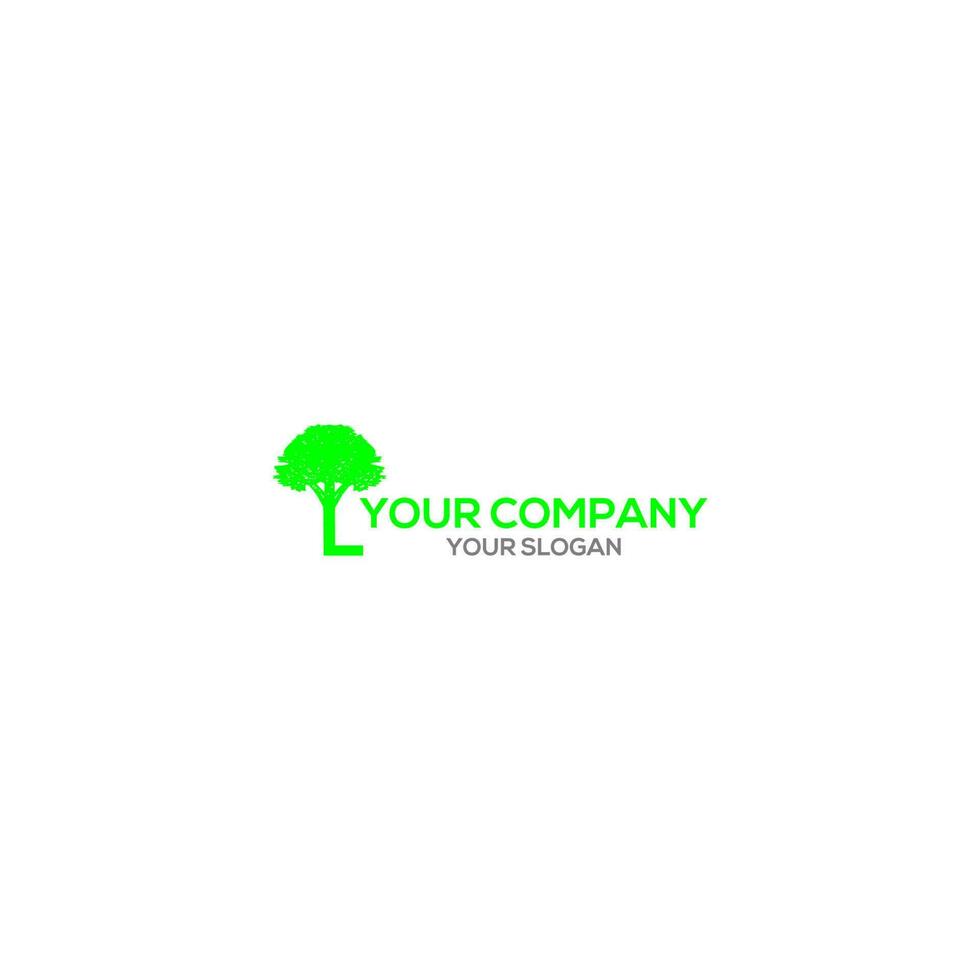 L Tree Logo Design Vector