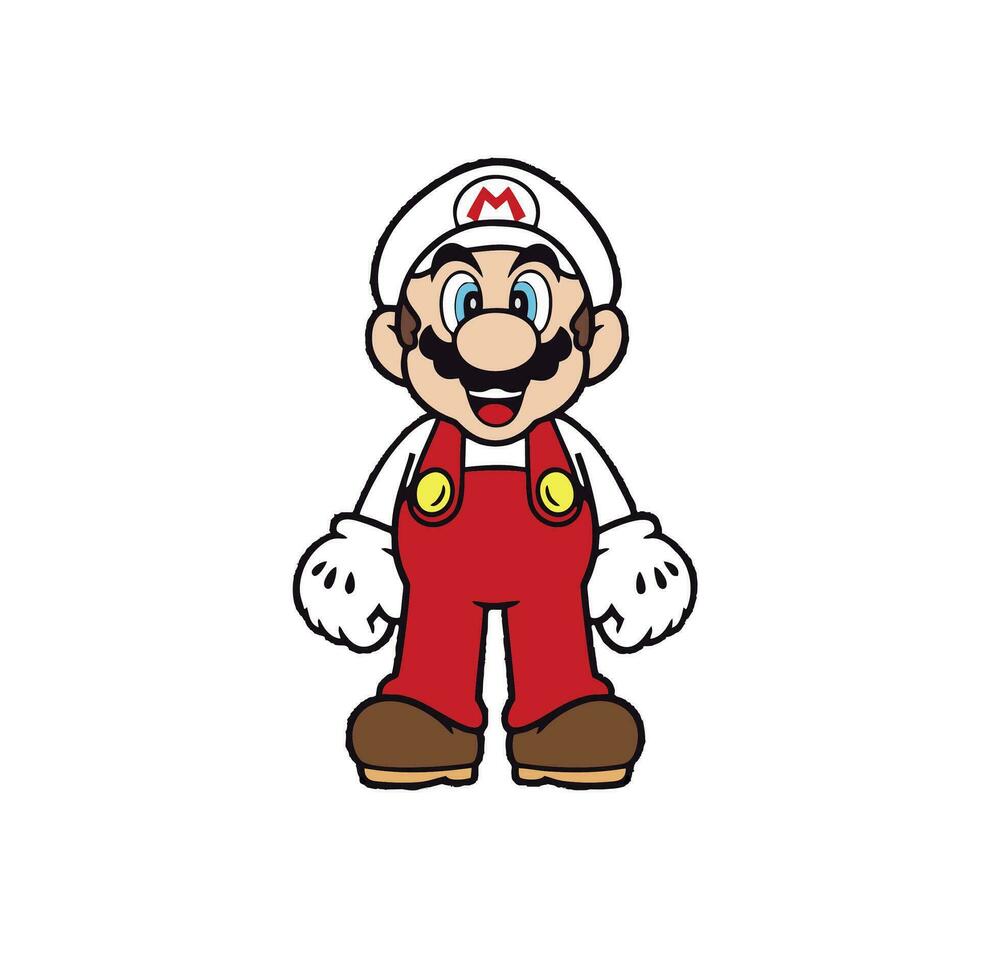 cute illustration designs for the characters in the super mario bros game vector