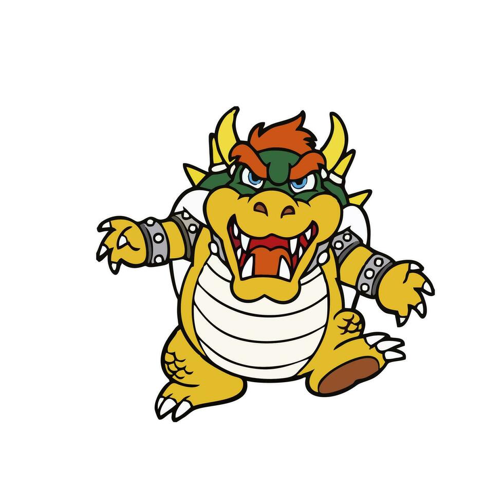 cute illustration designs for the characters in the super mario bros game vector