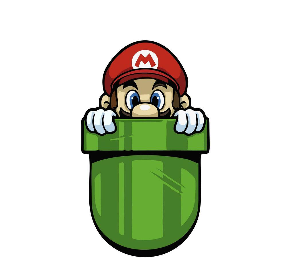 cute illustration designs for the characters in the super mario bros game vector