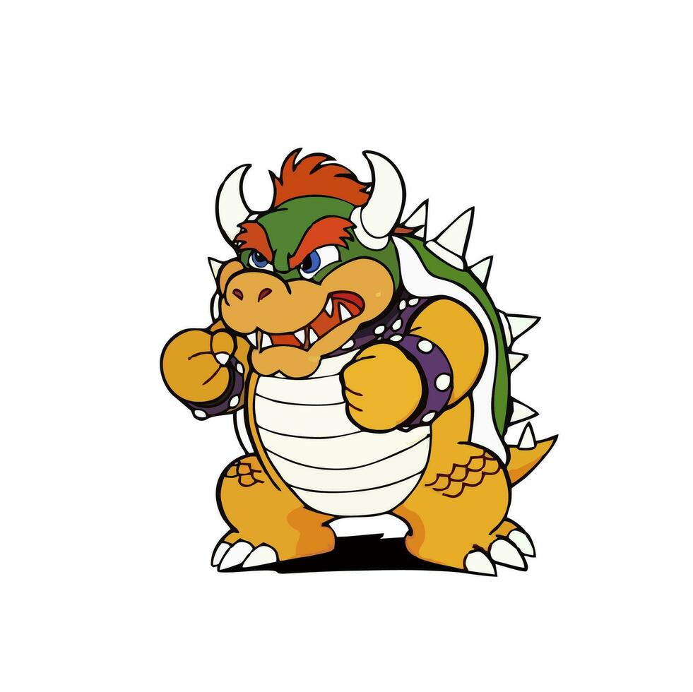 cute illustration designs for the characters in the super mario bros game vector