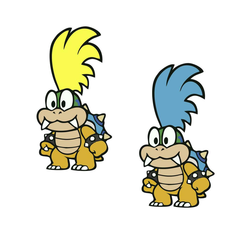 cute illustration designs for the characters in the super mario bros game vector