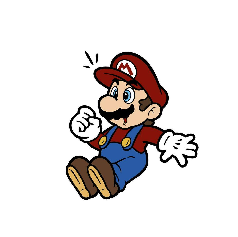 cute illustration designs for the characters in the super mario bros game vector