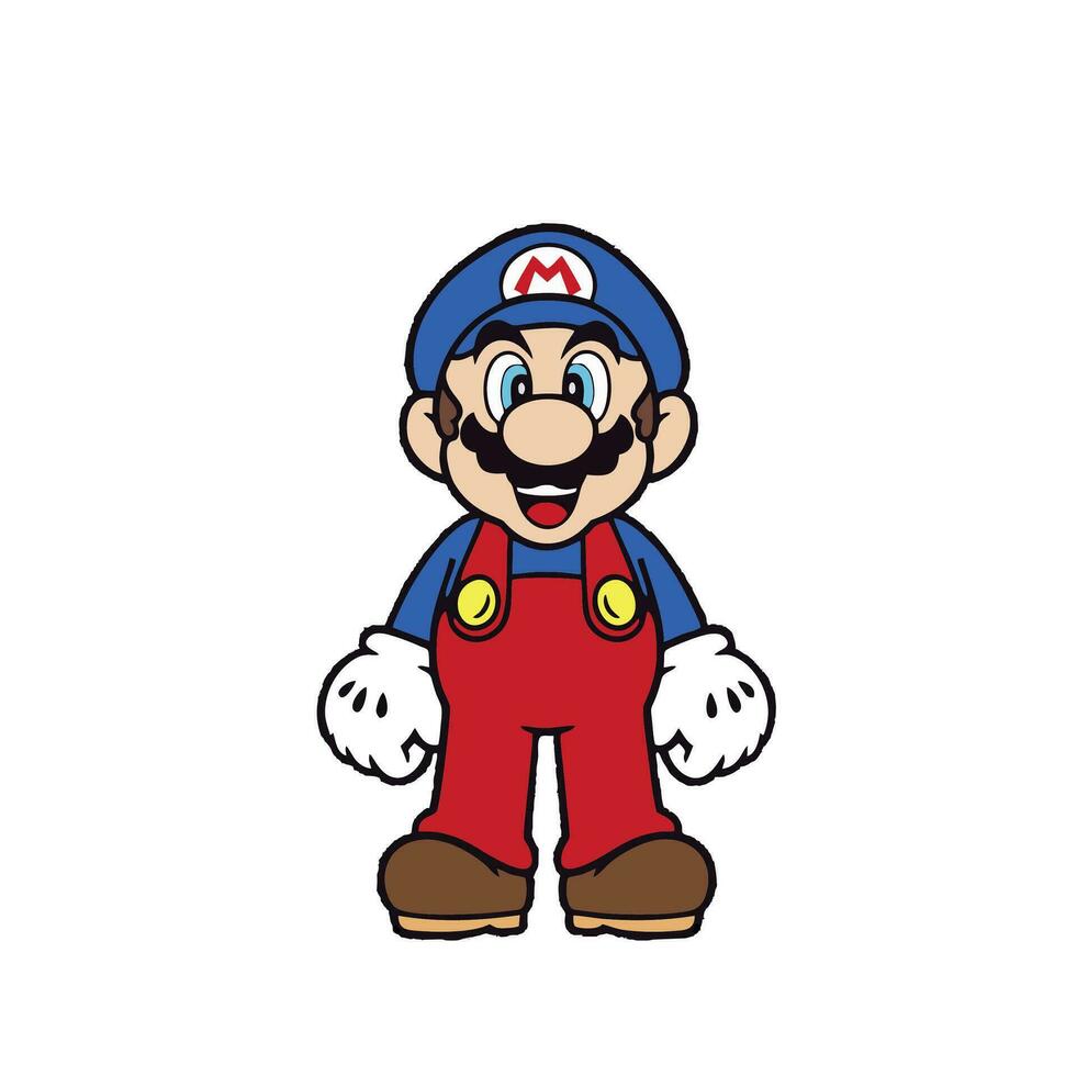 cute illustration designs for the characters in the super mario bros game vector