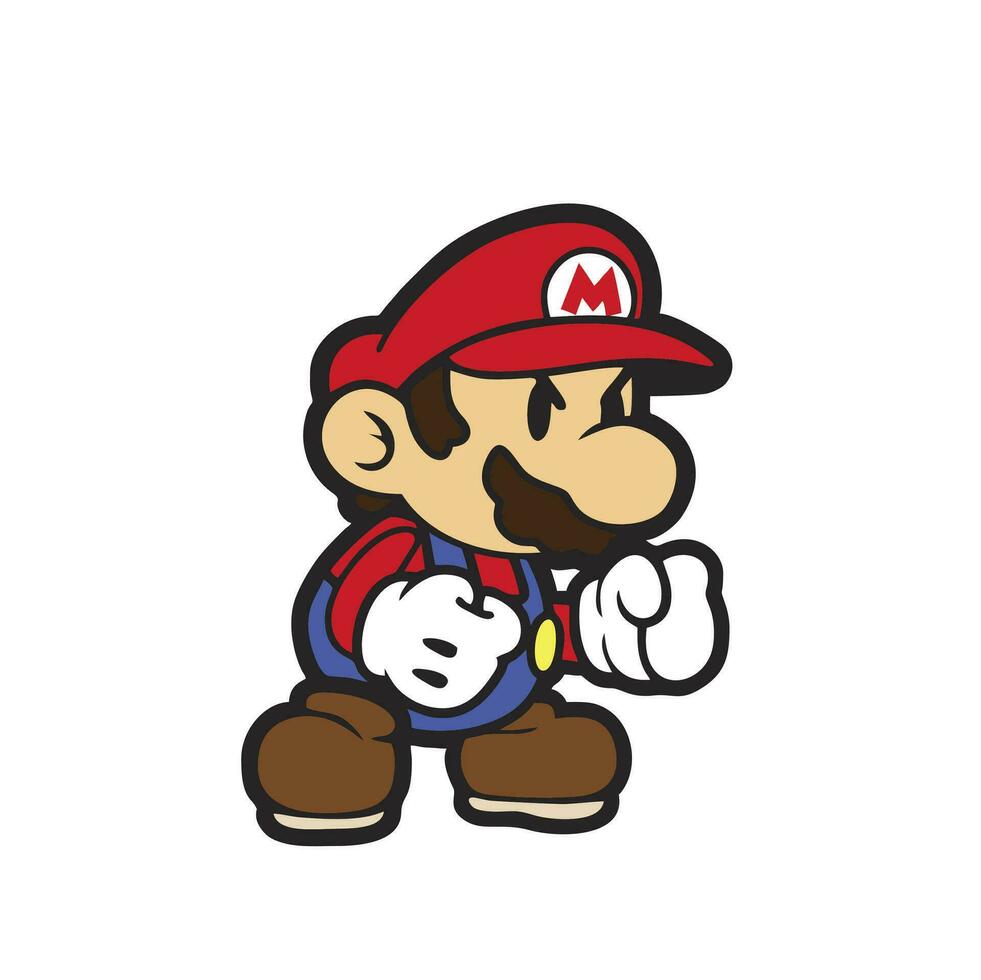 cute illustration designs for the characters in the super mario bros game vector