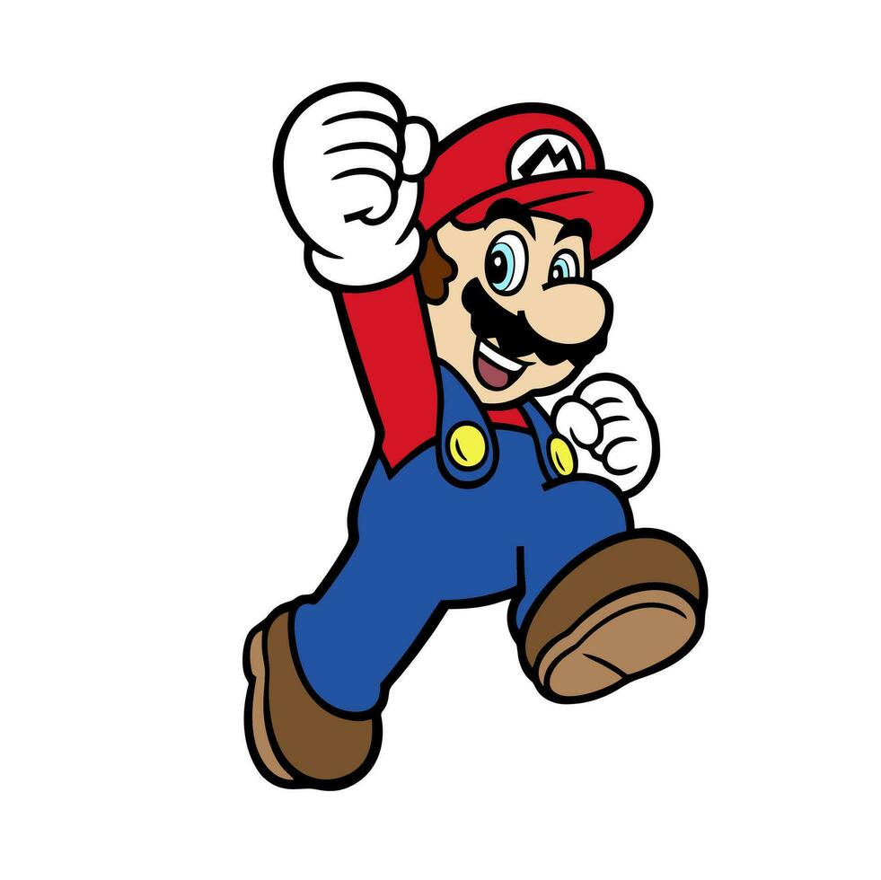 cute illustration designs for the characters in the super mario bros game vector