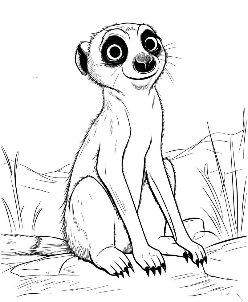 meerkat coloring pages for kids vector
