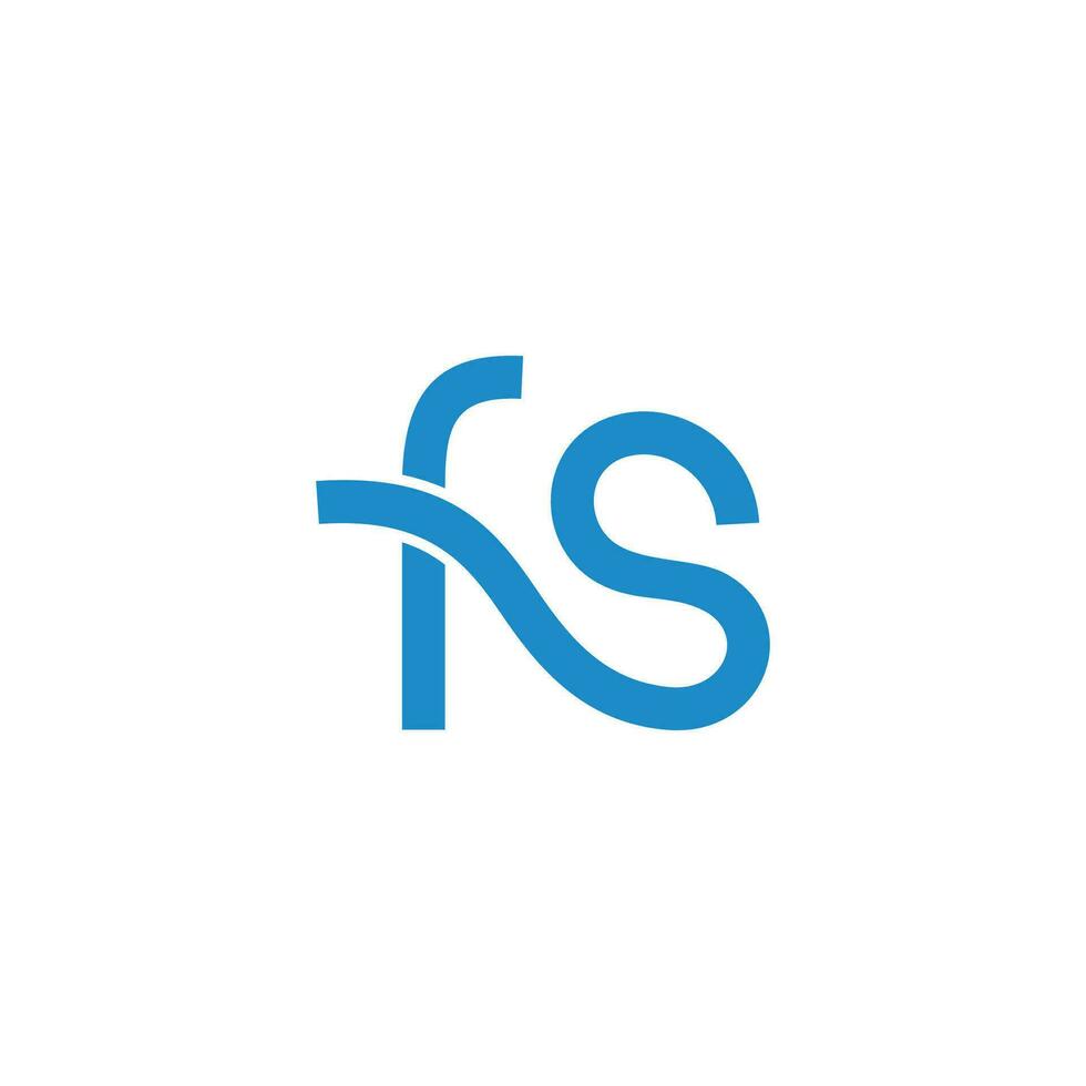 letter fs curves blue logo vector