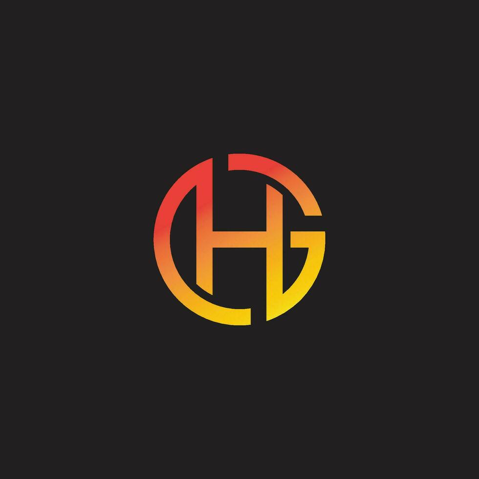 letter hg shine gradient logo vector