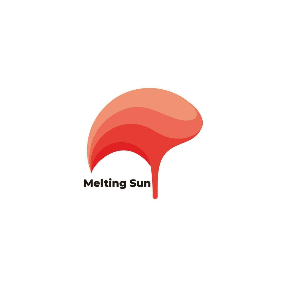 gradient hot melting sun abstract symbol decoration logo vector