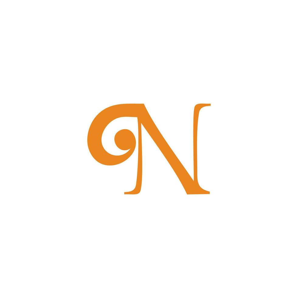 letter n cute abstract spiral logo vector