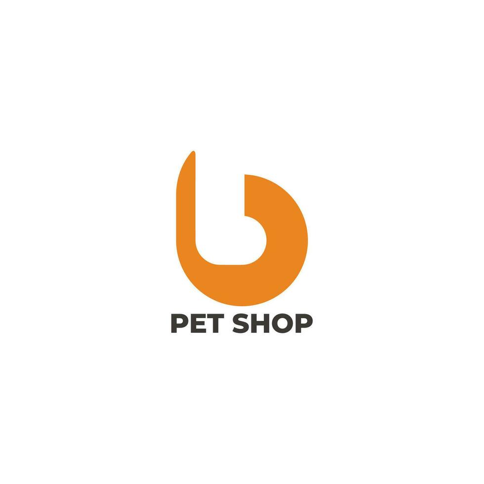 cat dog foot pet shop simple logo vector