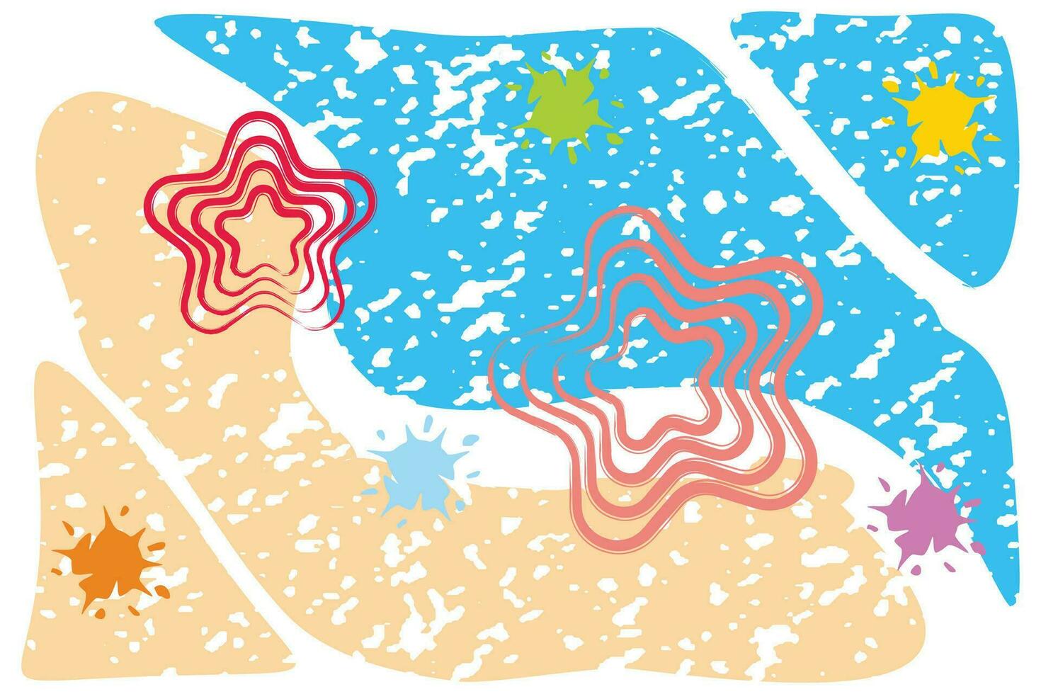 pastel vistoso estrella pescado playa arena fondo de pantalla antecedentes vector