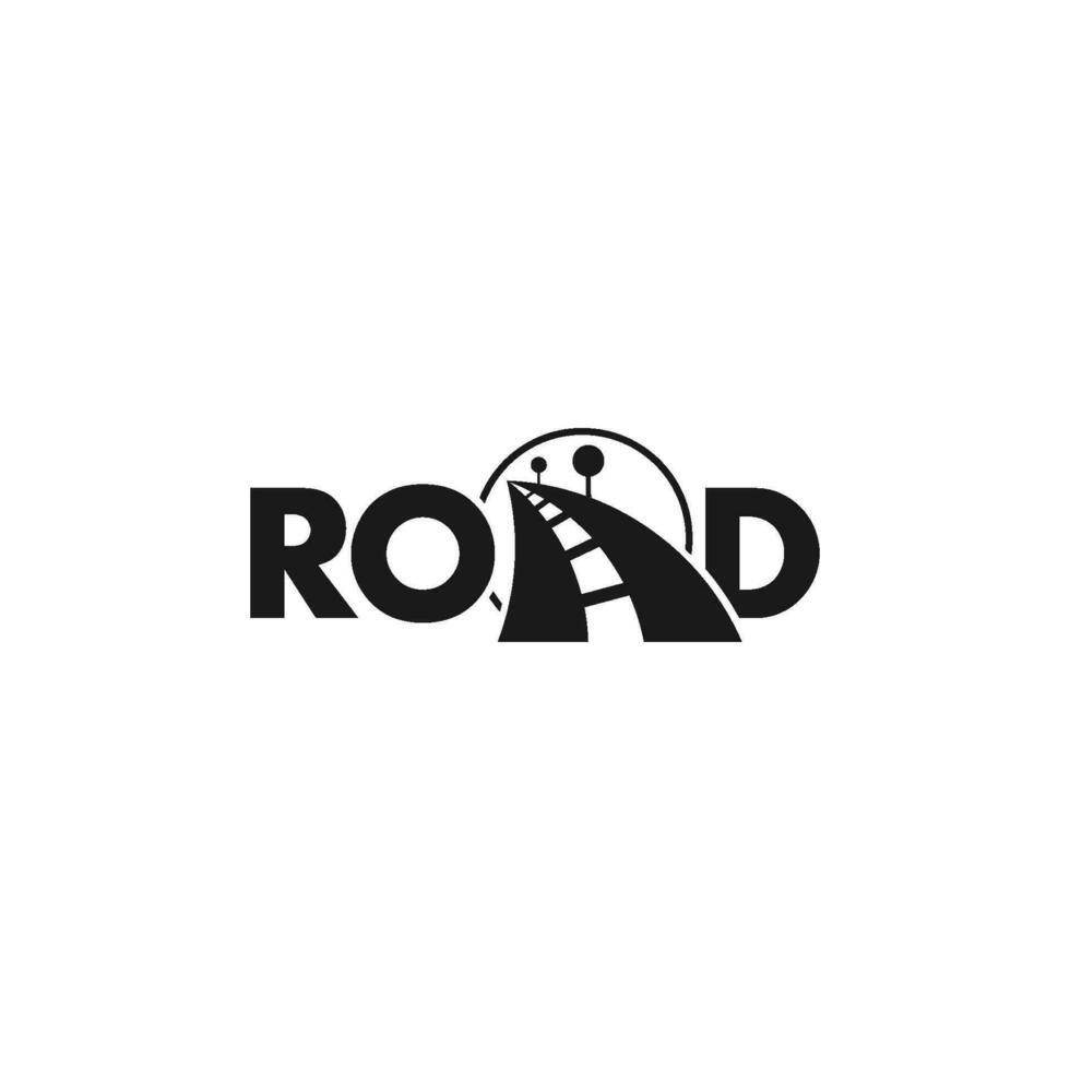 text road street tree symbol geometric design logo vector