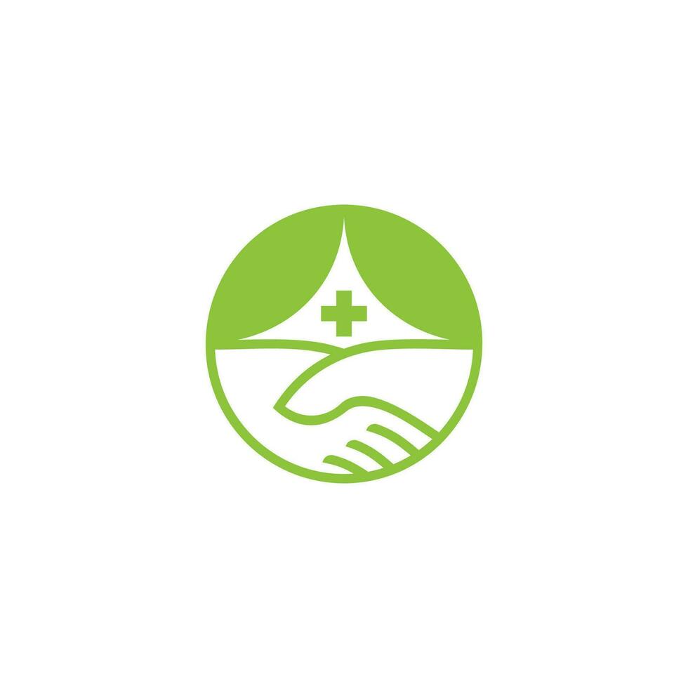 hand care plus medical herbs medical symbol logo vector