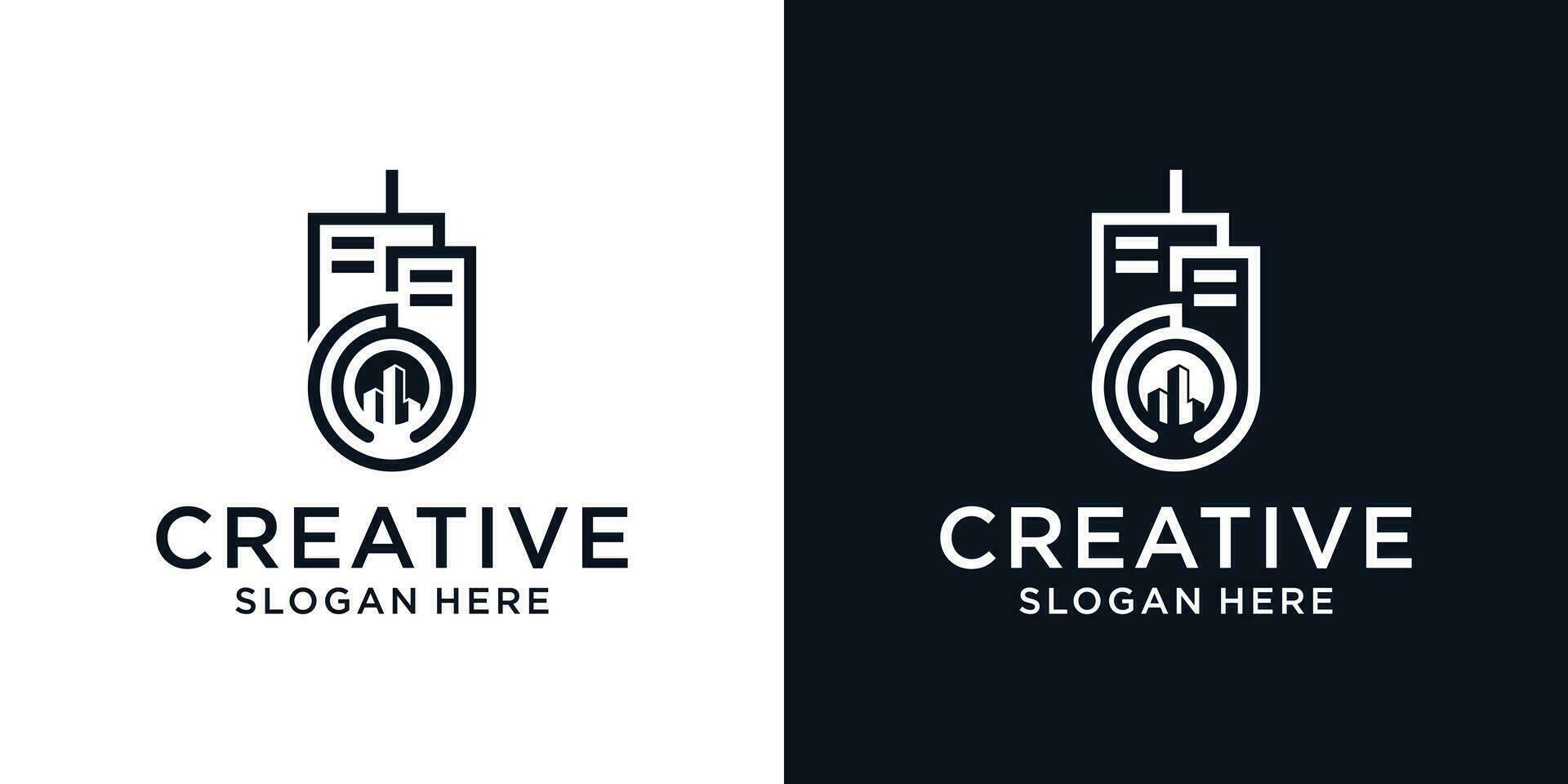 Building logo design inspiration vector