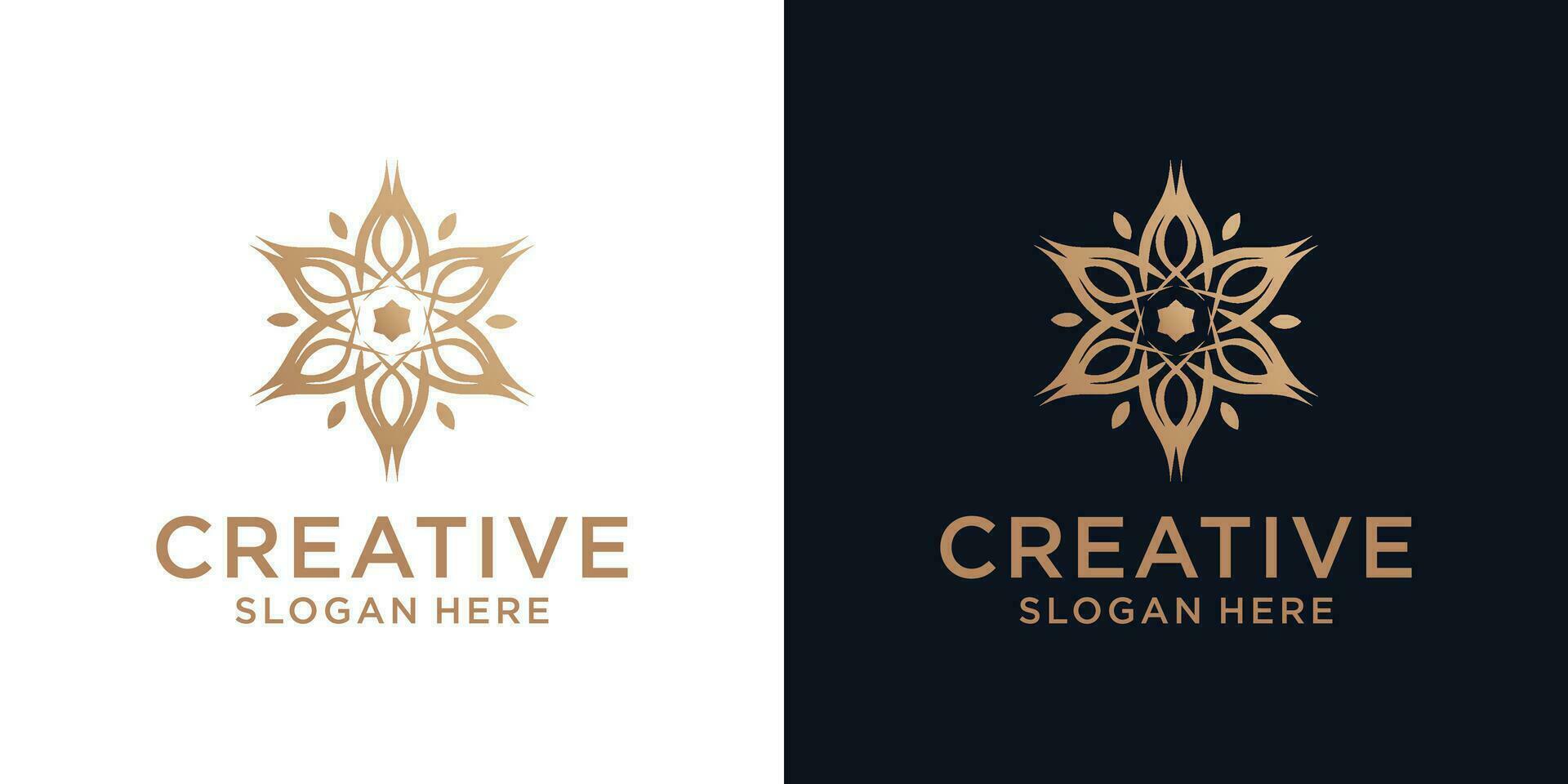 Floral ornament logo design abstract vector