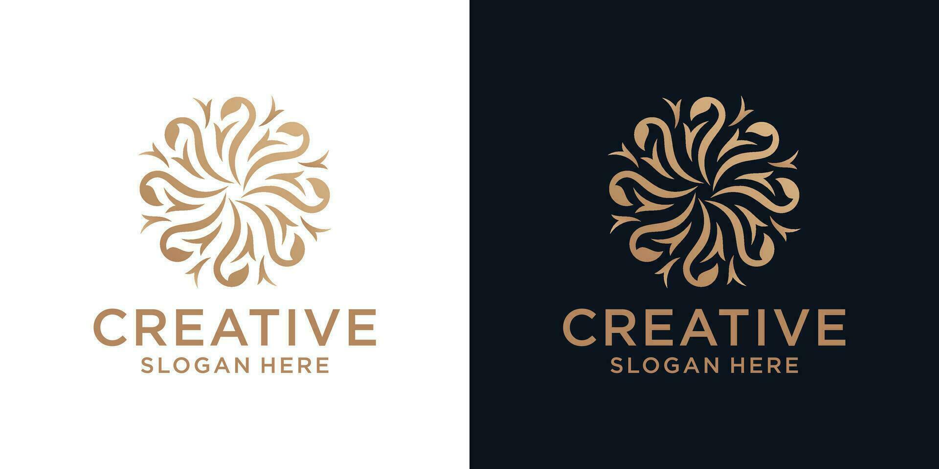 Floral ornament logo design abstract vector