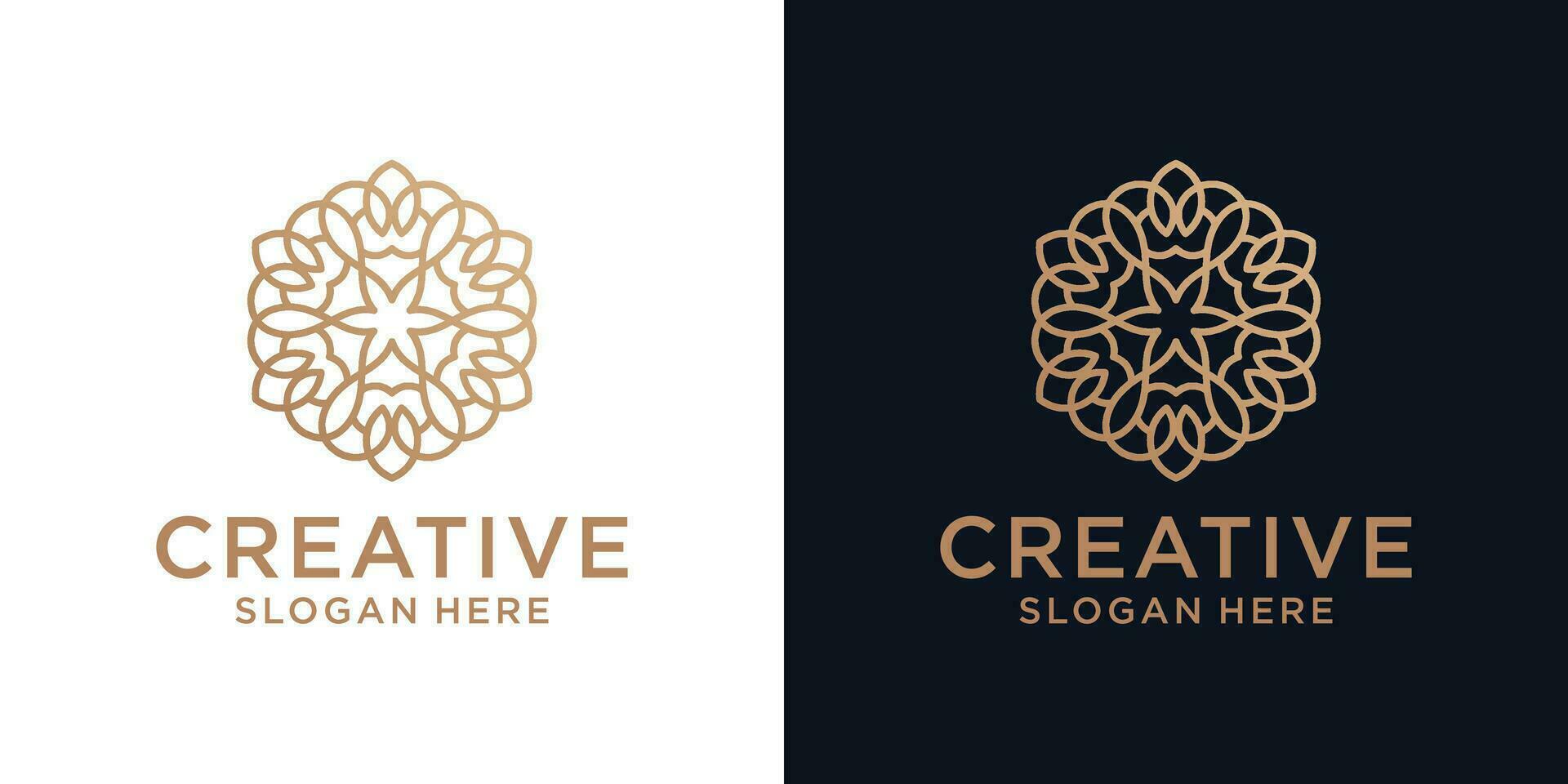 Floral ornament logo design abstract vector