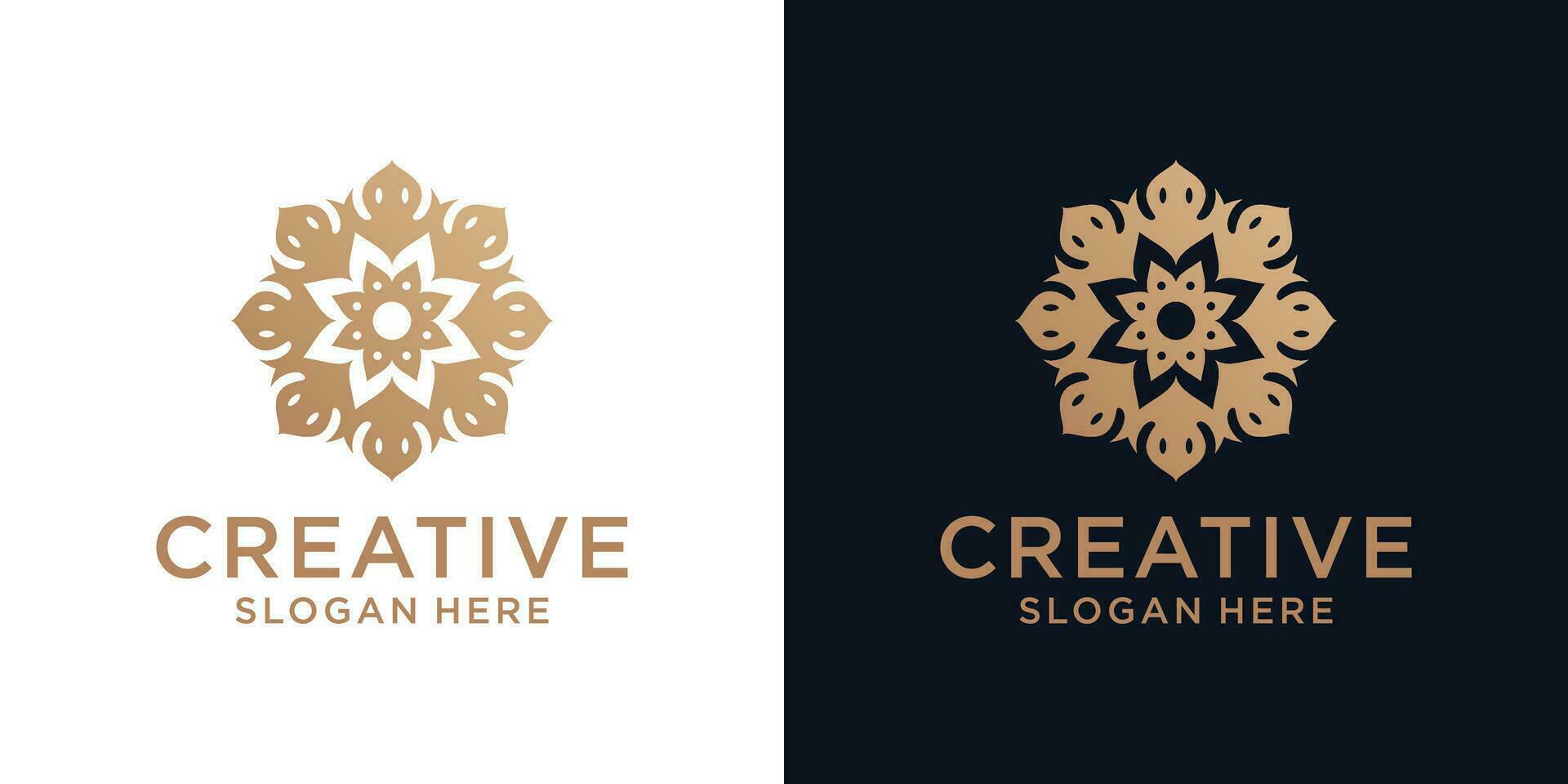 Floral ornament logo design abstract vector