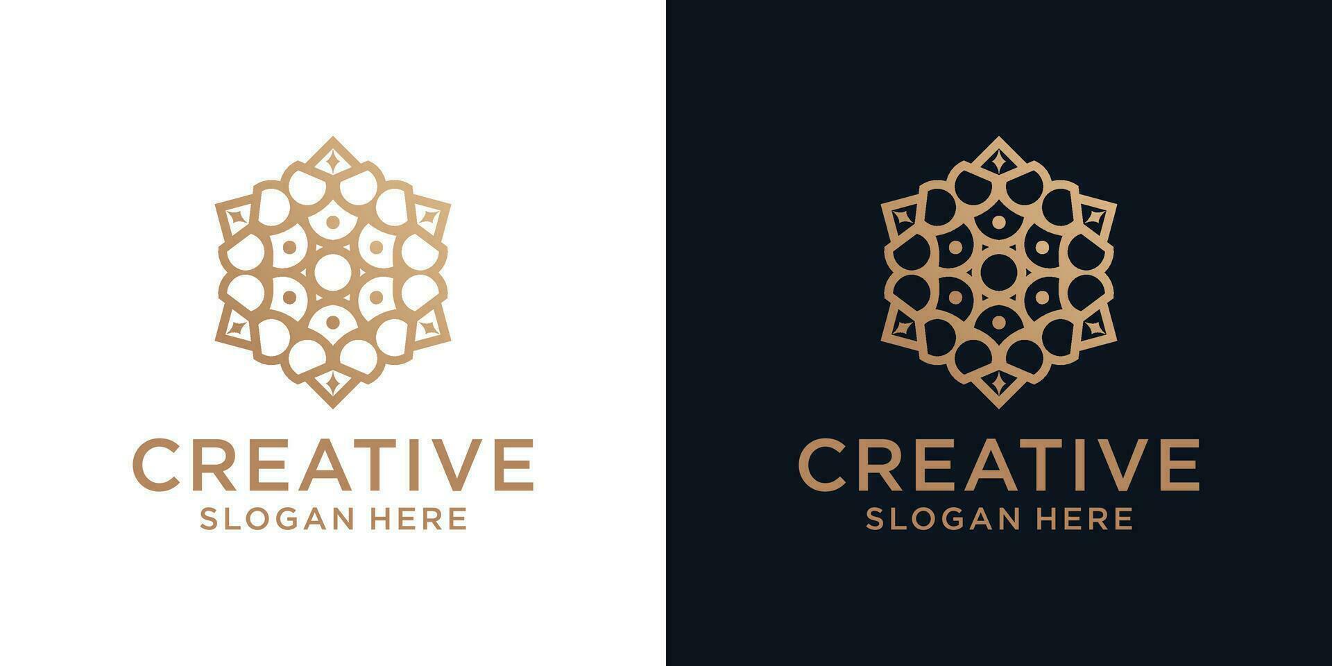 Floral ornament logo design abstract vector