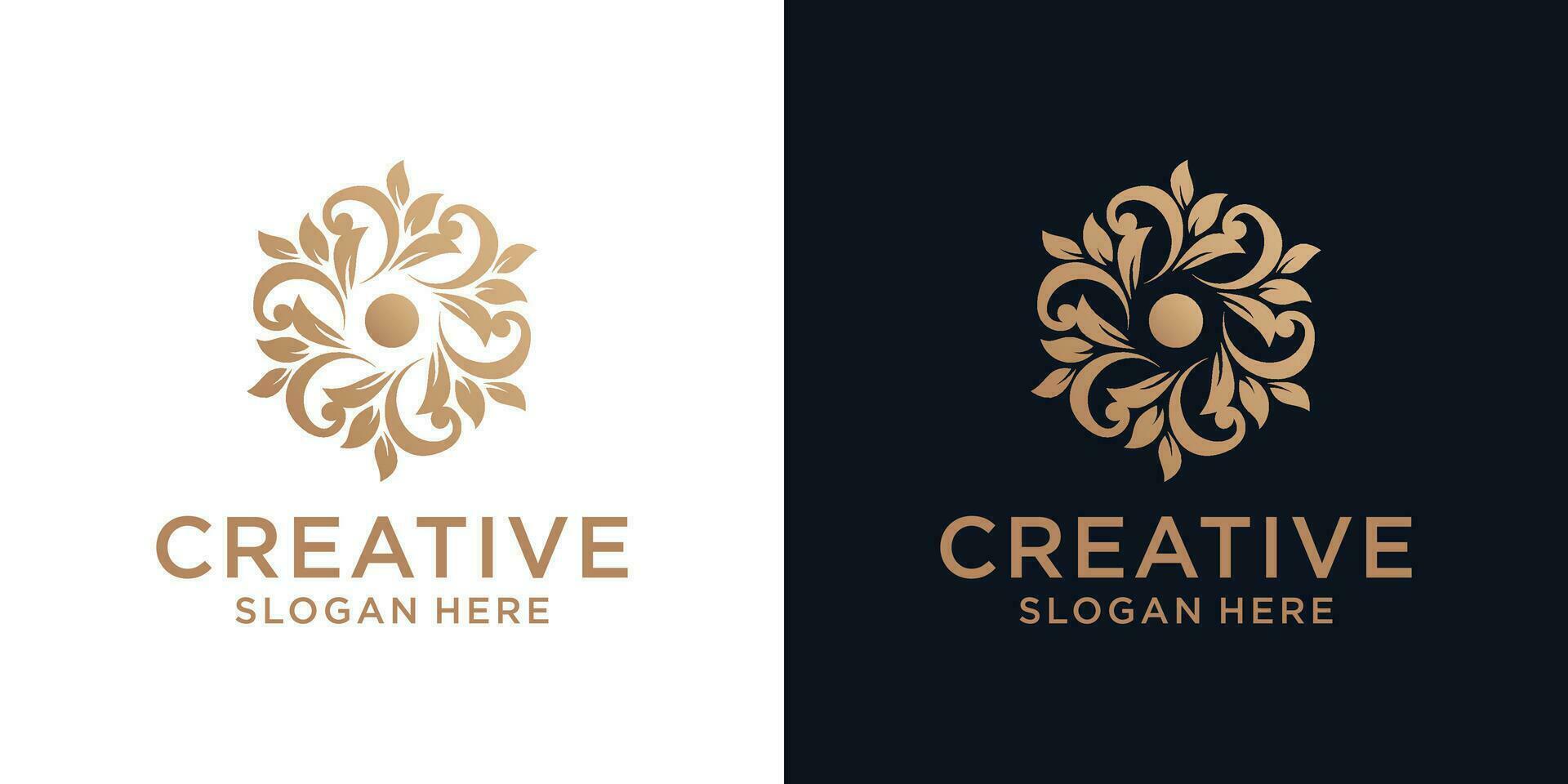 Floral ornament logo design abstract vector