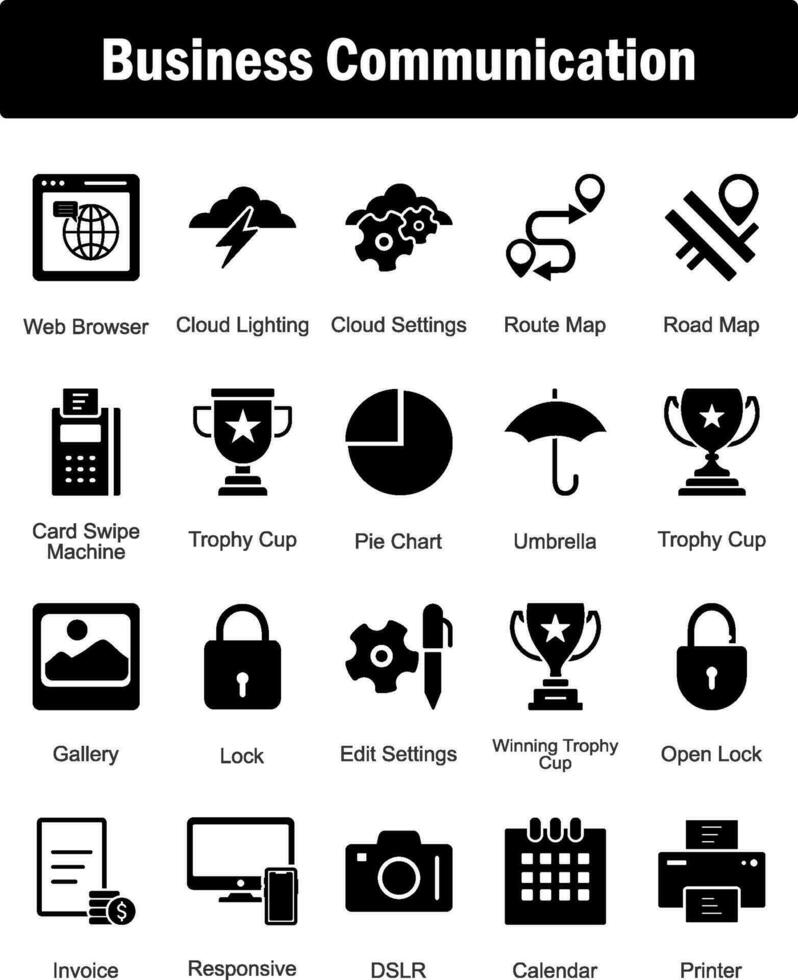 A set of 20 Business icons as web browser, cloud lightning, cloud settings vector