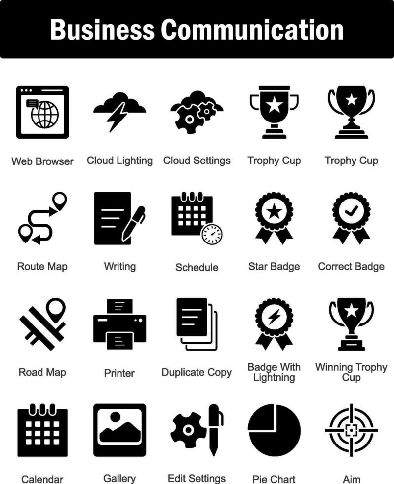 A set of 20 Business icons as web browser, cloud lightning, cloud settings vector