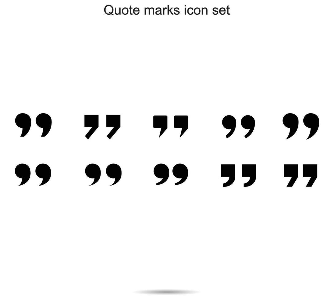 Quote marks icon set vector