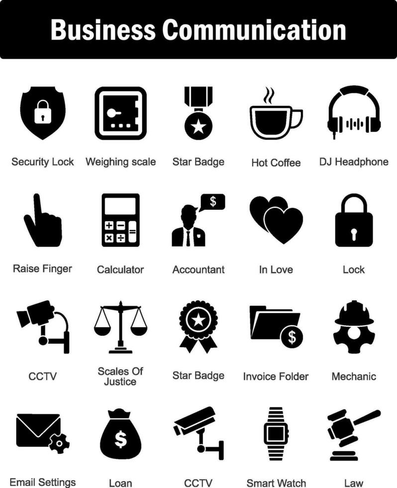 A set of 20 Mix icons as security lock, weighing scale, star badge vector