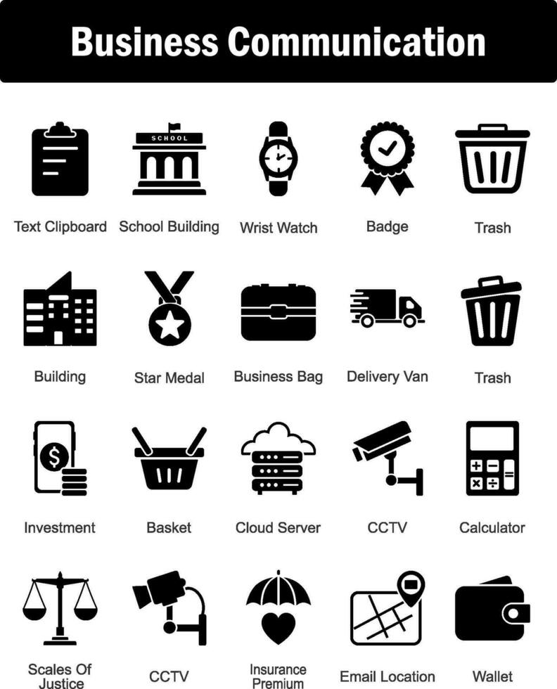 A set of 20 Mix icons as text clipboard, school building, wrist watch vector