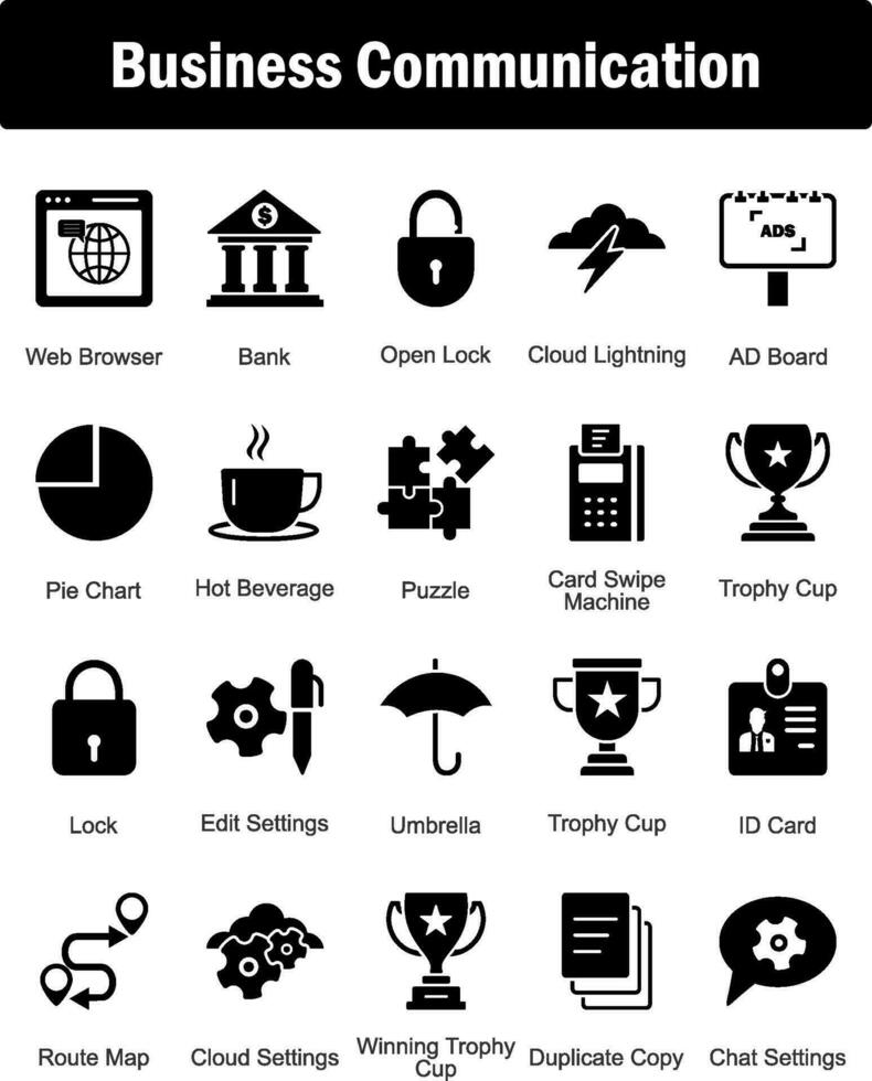 A set of 20 Business icons as web broswer, bank, open lock vector